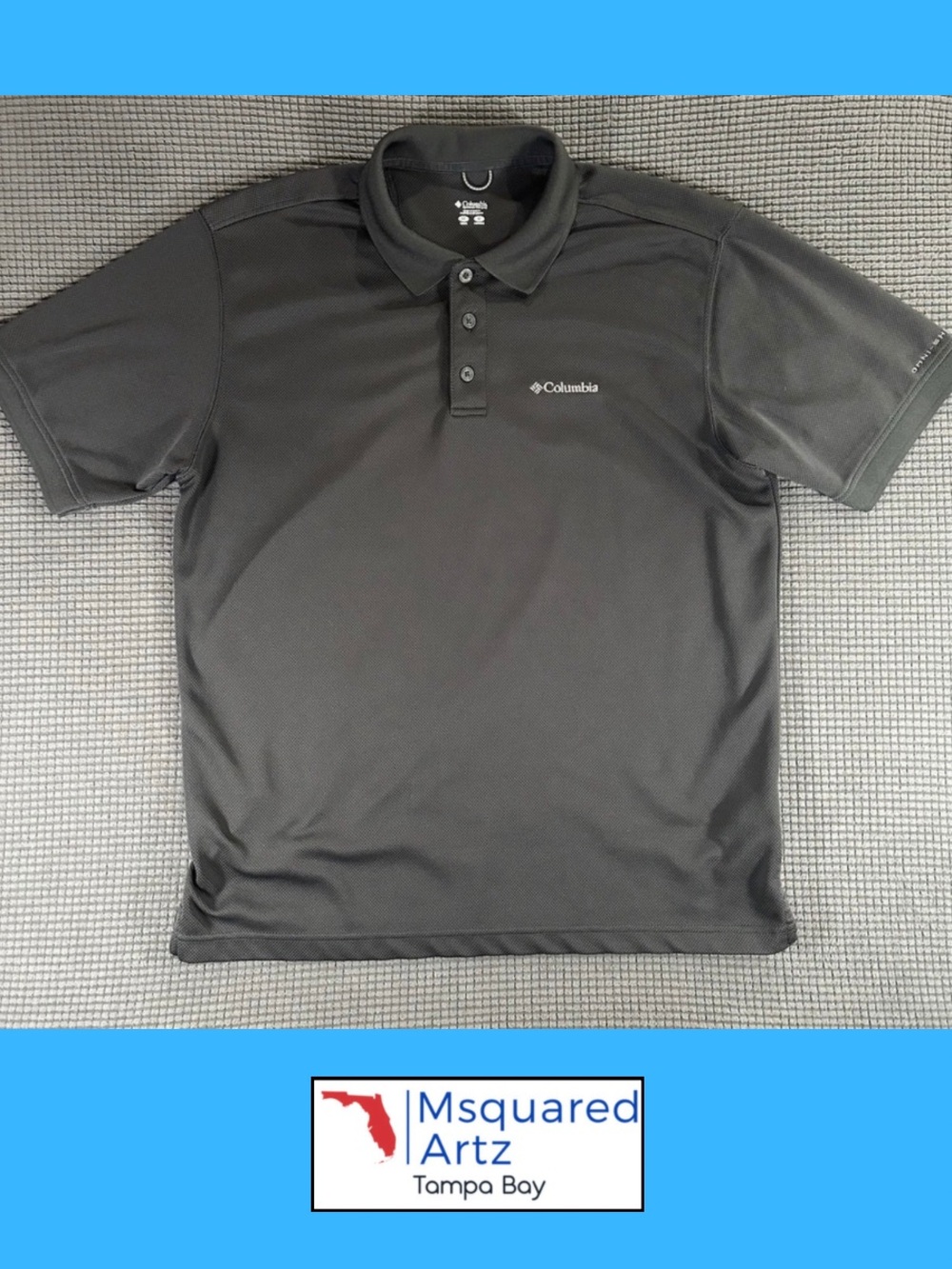 Columbia Omni-Wick Performance Polo Shirt Mens Medium Black Golf Outdoor Top